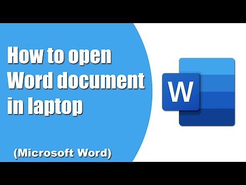 How to open word document in laptop (Microsoft word)