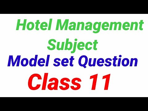 Class 11 Hotel Management Model Question ||