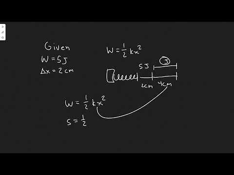 If it requires 5.0 J of work to stretch a particular spring by 2.0 cm from its equilibrium length, h