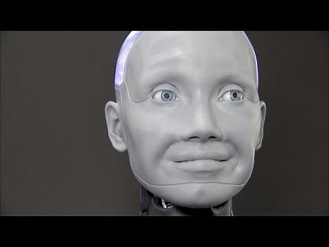 Humanoid robot Ameca wows visitors at CES