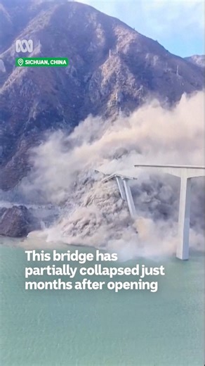 Video has emerged on social media of a newly opened bridge partially collapsing in China's south-west along a national highway. The 758-metre Hongqi bridge was closed on Monday afternoon after cracks appeared on nearby slopes and roads, and shifts were seen in the terrain of the mountain, Reuters reported. Local officials told Reuters that conditions on the mountainside worsened on Tuesday, triggering landslides that led to the collapse of the approach bridge and roadbed. No casualties have been