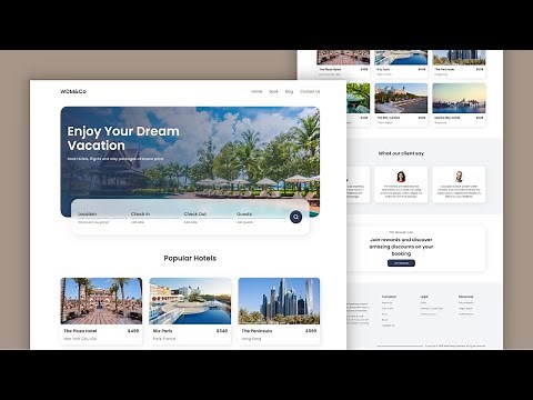 Design a Responsive Hotel Booking Website using HTML and CSS | Step-by-Step Tutorial