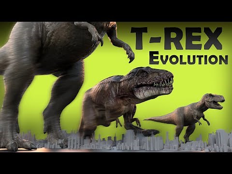 T-Rex Evolution and size comparison 1925 to 2024