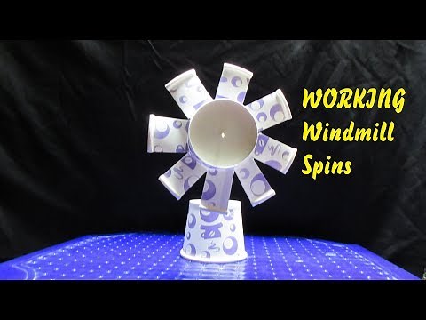 DIY How To Make Paper Cup Windmill that Spins Easy Science Project For Kids