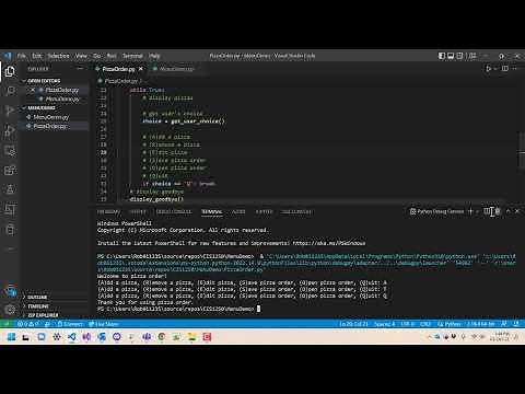 Python Pizza Order Menu Program Example
