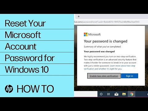 Reset Your Microsoft Account Password for Windows 10 | HP Computers | HP Support