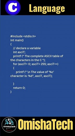 Program to print the complete ASCII tables in C#coding #strings #ascii #cprogramming #programming