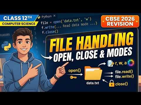 File Handling Basics: Open, Close & Access Modes | Class 12th CS CBSE 2026 revision