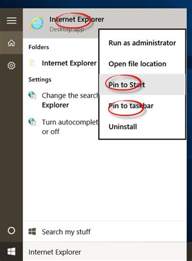 How to open Internet Explorer in Windows 10