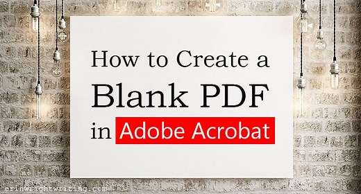 How to Create a Blank PDF in Adobe Acrobat