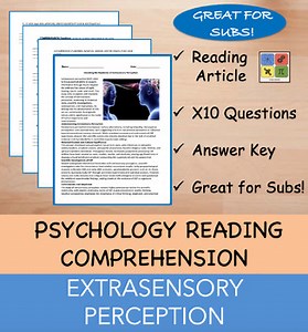 Extrasensory Perception - Psychology Reading Passage - 100% EDITABLE