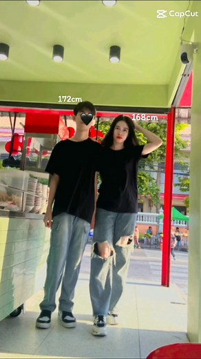 Vergleich der Höhen: 172 cm vs 168 cm