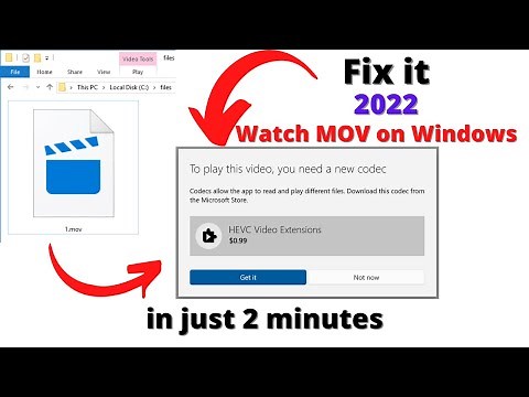 How to watch MOV File On Windows 10 in 2022 | Fix HEVC codec extensions error in 2 mins | Easy Way