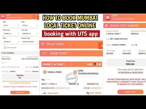 how to book mumbai local train ticket online | how to use UTS app | uts app ticket booking for local