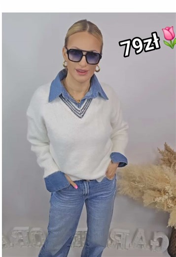 Zamówisz przez FB: Garderoba Butik 🛍️ ▶️ Wpisz: biorę kod i kolor produktu pod dowolnym filmem na naszym Facebooku: Garderoba Butik oraz skontaktuj się z nami przez Messenger. Obsługa opowie w ciągu 24h. Nie podbijaj wiadomości 💕 🇮🇹PREMIUM W REWELACYJNEJ CENIE 79ZŁ🇮🇹 🌷25244 sweter z jeansowym kołnierzykiem i mankietami, 79 zł ✏ Oto dostępne warianty: ⏭ biore 25244 biały ⏭ biore 25244 grafit WYMIARY: Biust: 120-140 Długość całkowita około: 62 WYMIARY AGI: Wzrost 172 cm Biust 100 cm Pas 86 