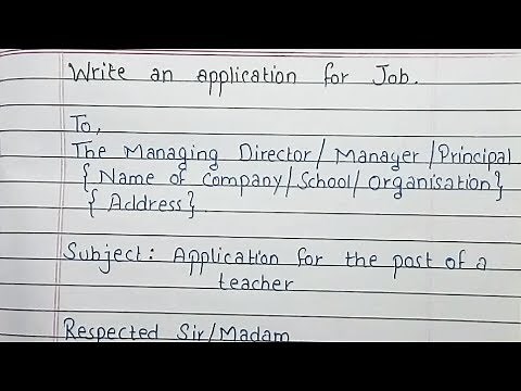Write an Job application | Job application format
